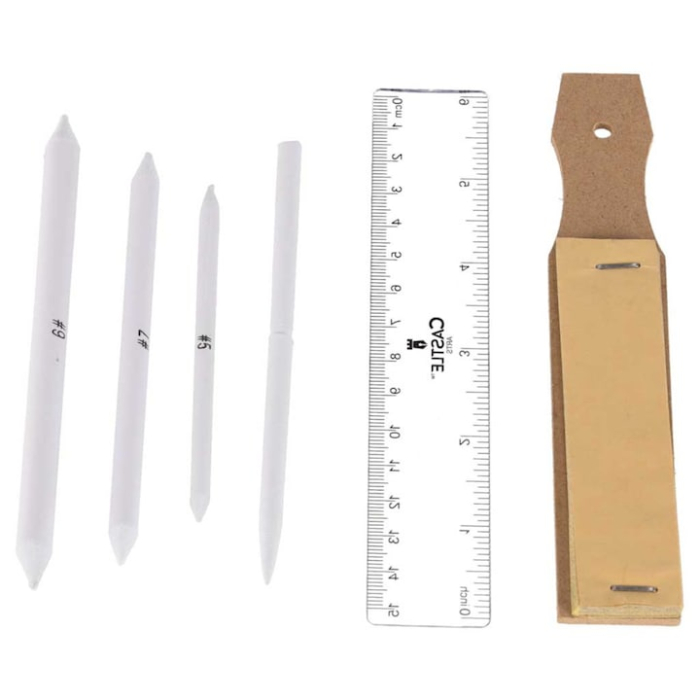 Set Profesional pentru Desen si Schitare VarioShop®, 54 de Articole cu Creioane Grafit si Carbune, Caiet de Schite A5, Husa Organizatoare [11]