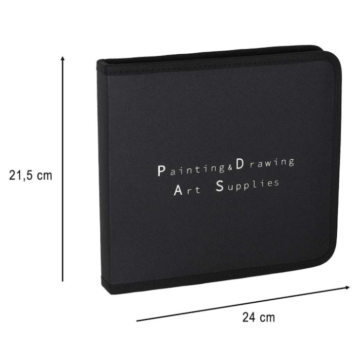 Set Profesional pentru Desen si Schitare VarioShop®, 54 de Articole cu Creioane Grafit si Carbune, Caiet de Schite A5, Husa Organizatoare [9]