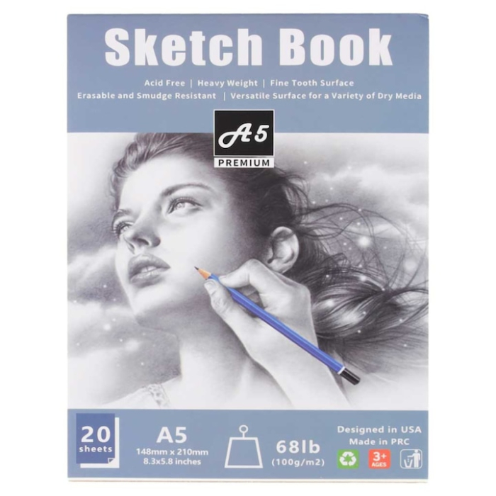 Set Profesional pentru Desen si Schitare VarioShop®, 54 de Articole cu Creioane Grafit si Carbune, Caiet de Schite A5, Husa Organizatoare [13]