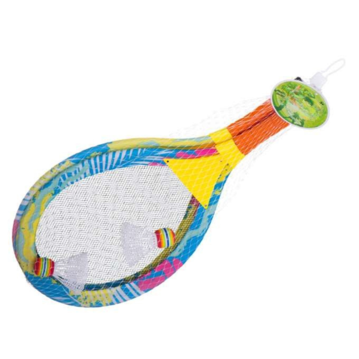 Set rachete badminton LED VarioShop®, 2 rachete luminoase cu fluturași, joc sportiv pentru copii, baterii incluse, 55 cm [3]