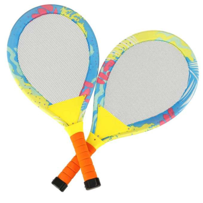 Set rachete badminton LED VarioShop®, 2 rachete luminoase cu fluturași, joc sportiv pentru copii, baterii incluse, 55 cm [5]