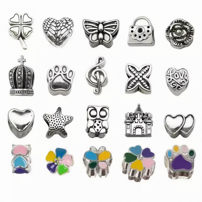 Set realizare bratari pentru copii VarioShop®, contine diverse bijuterii, pandantive si margele, 4 bratari, 70 piese, cutie depozitare inclusa, portabil, dezvolta abilitatile manuale, + 3 ani, multico [6]