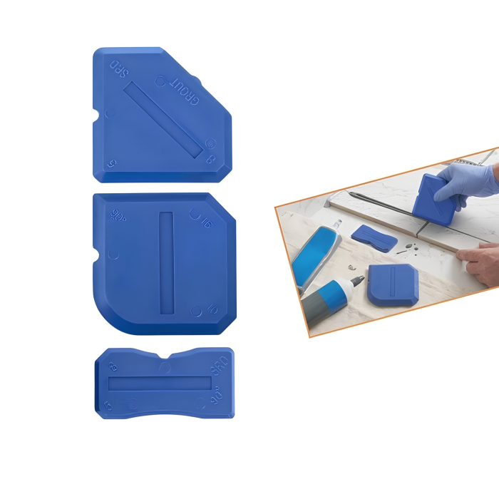 Set spatule pentru aplicare si indepartare silicon VarioShop®, pentru rosturi si etansari, 14 piese, raclete, aplicatoare si lama inox [5]