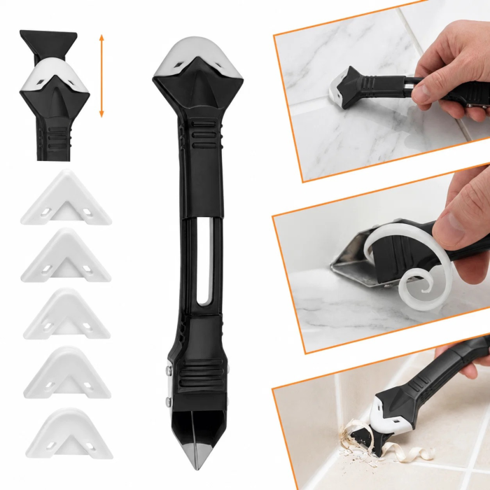 Set spatule pentru aplicare si indepartare silicon VarioShop®, pentru rosturi si etansari, 14 piese, raclete, aplicatoare si lama inox [3]