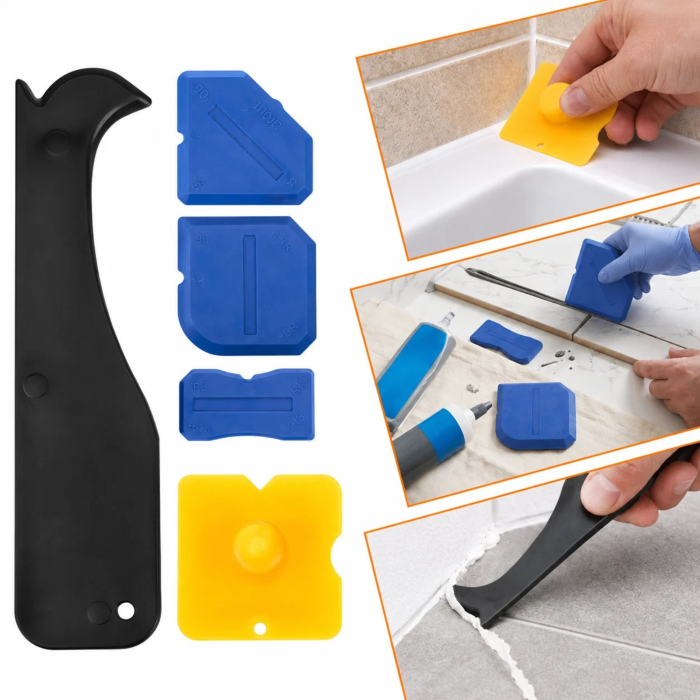 Set spatule pentru aplicare si indepartare silicon VarioShop®, pentru rosturi si etansari, 14 piese, raclete, aplicatoare si lama inox [2]