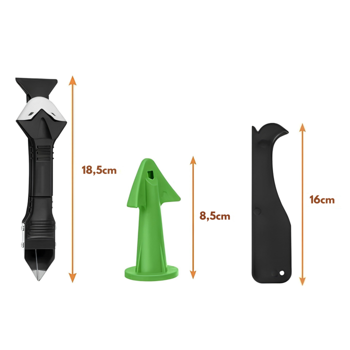 Set spatule pentru aplicare si indepartare silicon VarioShop®, pentru rosturi si etansari, 14 piese, raclete, aplicatoare si lama inox [4]