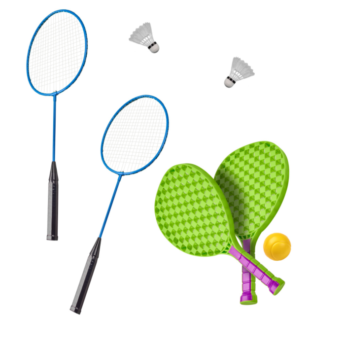 Set sportiv multifunctional pentru copii VarioShop®, baschet, tenis, badminton, volei, frisbee, plasa si cos baschet, accesorii complete pentru joaca activa [5]