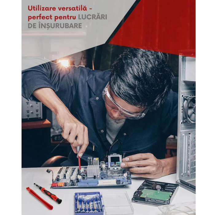 Set Surubelnite de Precizie 110 in 1 VarioShop®, 98 Biti, Ventuza, Penseta, Magnetizare, Maner Ergonomic, Carcasa Depozitare, pentru Electronice, Electrocasnice, Mobilier, Telefoane, Macbook, iMac, iP [6]