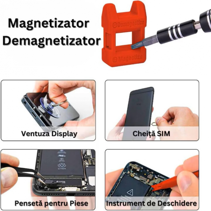 Set Surubelnite de Precizie 110 in 1 VarioShop®, 98 Biti, Ventuza, Penseta, Magnetizare, Maner Ergonomic, Carcasa Depozitare, pentru Electronice, Electrocasnice, Mobilier, Telefoane, Macbook, iMac, iP [3]