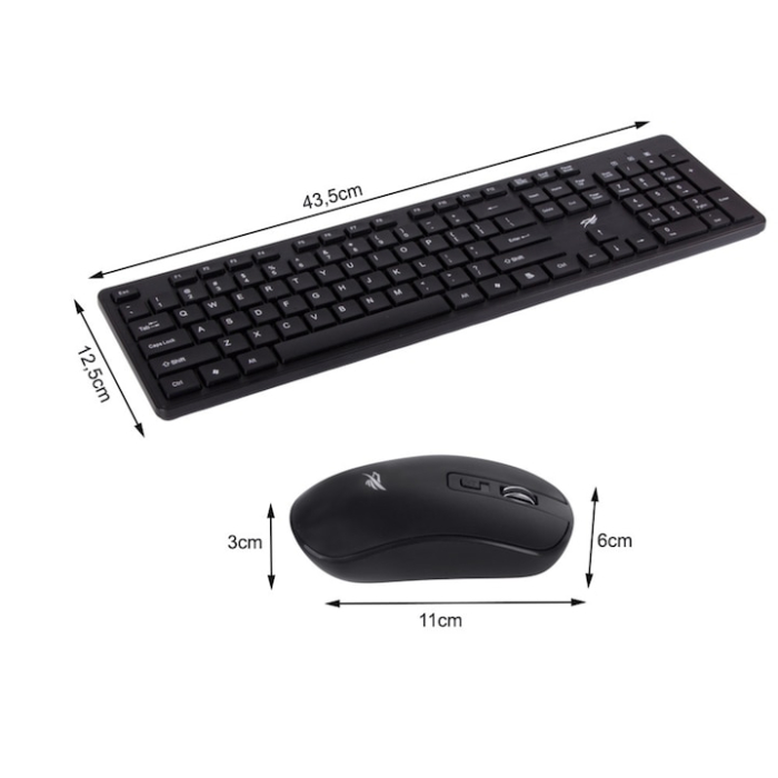 Set tastatura si mouse wireless VarioShop®, silentios cu tastatura numerica, confort, performanta si eleganta pentru orice spatiu de lucru, Negru [6]