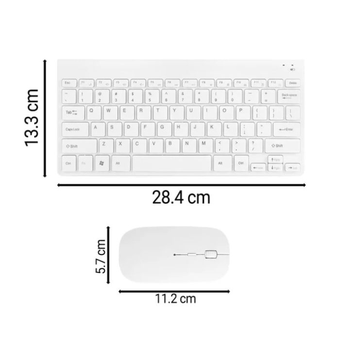 Set tastatura si mouse wireless VarioShop®, Slim Mini, conexiune 2.4 GHz, silentios, design compact si elegant, compatibil Windows/Android/iOS/Linux, alb [13]