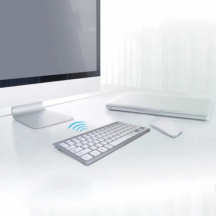 Set tastatura si mouse wireless VarioShop®, Slim Mini, conexiune 2.4 GHz, silentios, design compact si elegant, compatibil Windows/Android/iOS/Linux, alb [11]