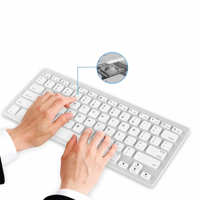 Set tastatura si mouse wireless VarioShop®, Slim Mini, conexiune 2.4 GHz, silentios, design compact si elegant, compatibil Windows/Android/iOS/Linux, alb [3]
