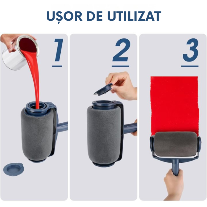 Set trafaleti pentru vopsea VarioShop®, cu rezervor, anti-picurare, maner pliabil 90 cm, accesorii pentru margini si colturi [2]