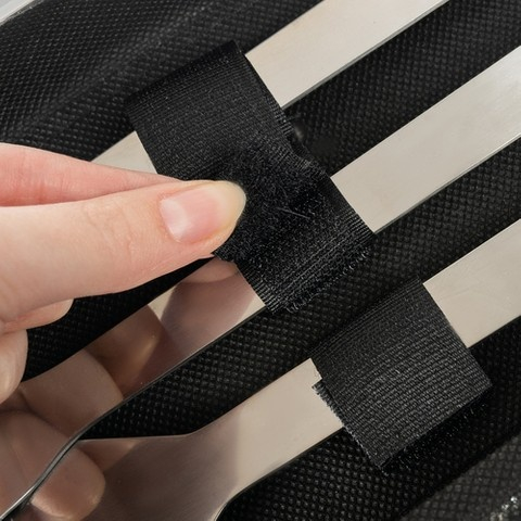 Set Ustensile Pentru Gratar VarioShop, 5 Accesorii Inox, Furculita, Spatula, Perie, Cleste, Perie de curatat gratarul, Cutia de Depozitare Din Aluminiu, 37 x 14 x 7 cm [5]