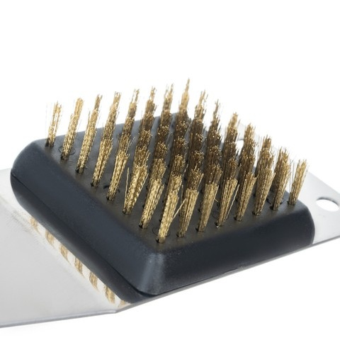 Set Ustensile Pentru Gratar VarioShop, 5 Accesorii Inox, Furculita, Spatula, Perie, Cleste, Perie de curatat gratarul, Cutia de Depozitare Din Aluminiu, 37 x 14 x 7 cm [6]