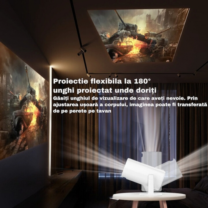 Set Videoproiector si Controlere VarioShop®, Smart 4K, Wi-Fi, Bluetooth, Rezolutie HD 1280x720p, Sistem De Operare Android 11.0, HDMI, USB, Screen Mirroring Pentru Android/IOS, Procesor Quad-core Mali [2]