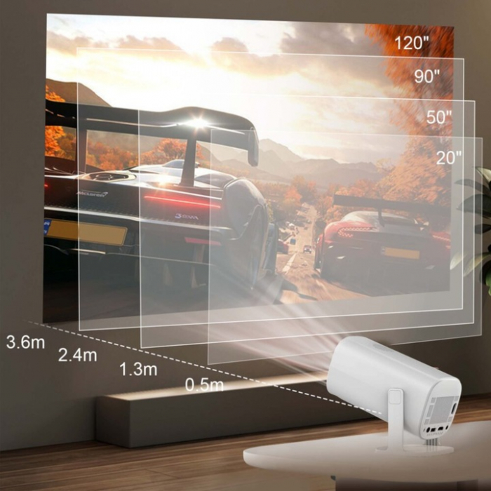 Set Videoproiector si Controlere VarioShop®, Smart 4K, Wi-Fi, Bluetooth, Rezolutie HD 1280x720p, Sistem De Operare Android 11.0, HDMI, USB, Screen Mirroring Pentru Android/IOS, Procesor Quad-core Mali [11]