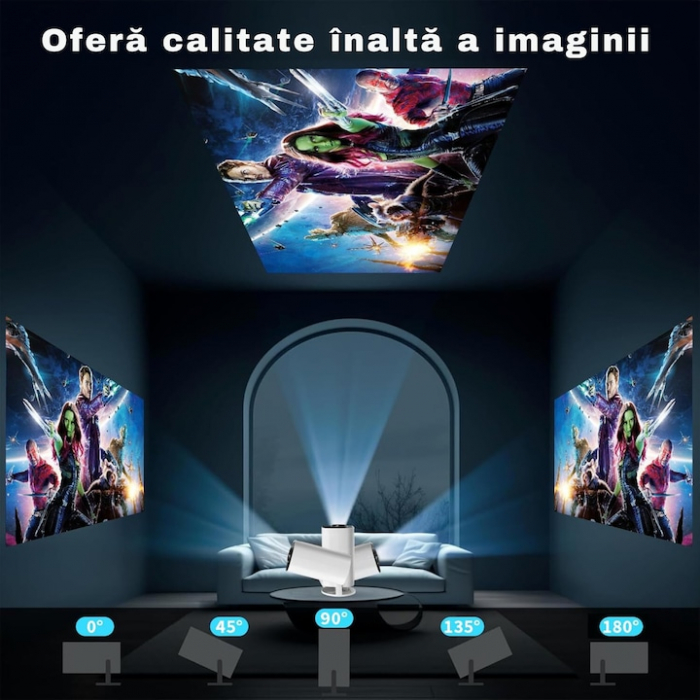 Set Videoproiector si Controlere VarioShop®, Smart 4K, Wi-Fi, Bluetooth, Rezolutie HD 1280x720p, Sistem De Operare Android 11.0, HDMI, USB, Screen Mirroring Pentru Android/IOS, Procesor Quad-core Mali [6]