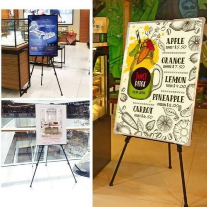 Sevalet metalic pentru pictura VarioShop®, trepied, pliabil, reglabil In 3 segmente, ajustabil pana la 160 cm inaltime, design antiderapant, cu geanta transport, usor de instalat, Negru [8]