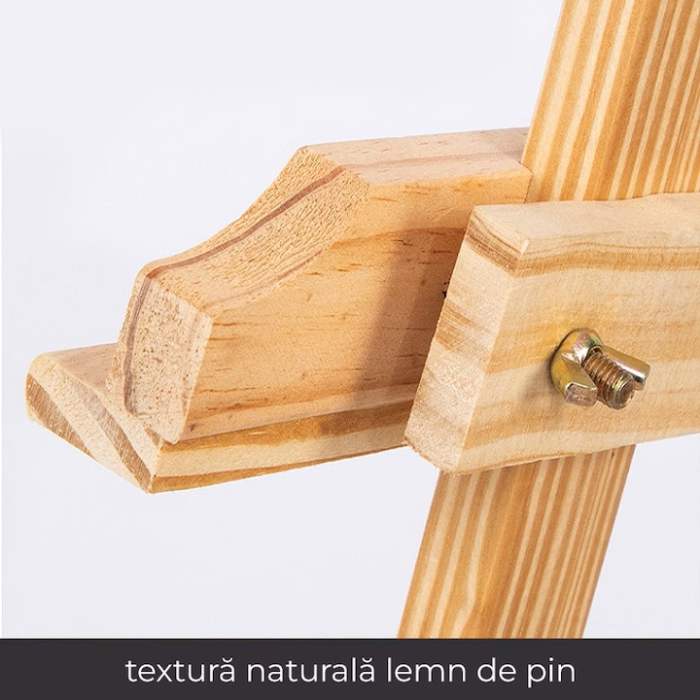 Sevalet pentru pictura VarioShop®, din lemn masiv, pliabil, inaltime reglabila pana la 165 cm, suport panze 2–125 cm, bej [2]