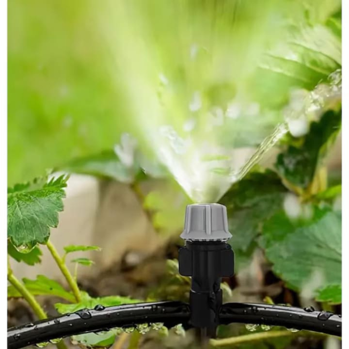 Sistem de irigatii cu perdea de apa 15 m VarioShop®, 15 aspersoare reglabile, racire si udare gradina, terasa sau sera, fara electricitate, usor de instalat, Negru [3]
