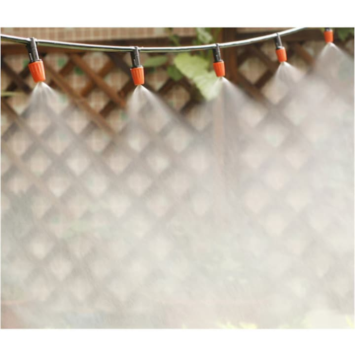 Sistem de irigatii cu perdea de apa 15 m VarioShop®, 15 aspersoare reglabile, racire si udare gradina, terasa sau sera, fara electricitate, usor de instalat, Negru [4]