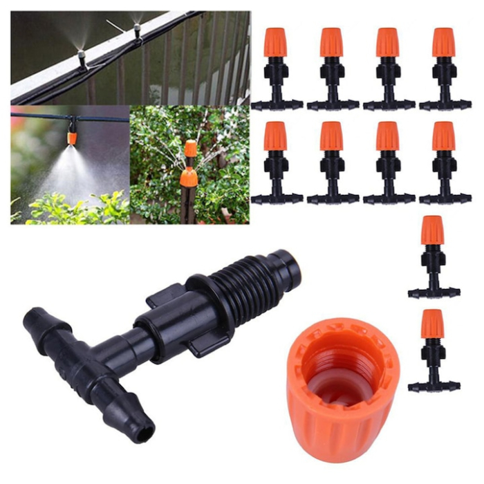 Sistem de irigatii cu perdea de apa 15 m VarioShop®, 15 aspersoare reglabile, racire si udare gradina, terasa sau sera, fara electricitate, usor de instalat, Negru [2]