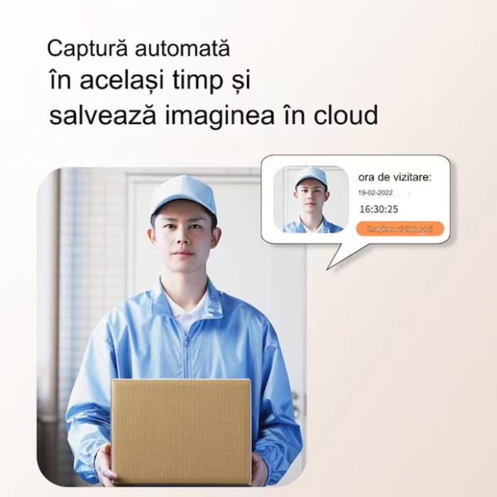 Sonerie inteligentă VarioShop, cu cameră 1080p, interfon, vedere pe timp de noapte, alb [9]