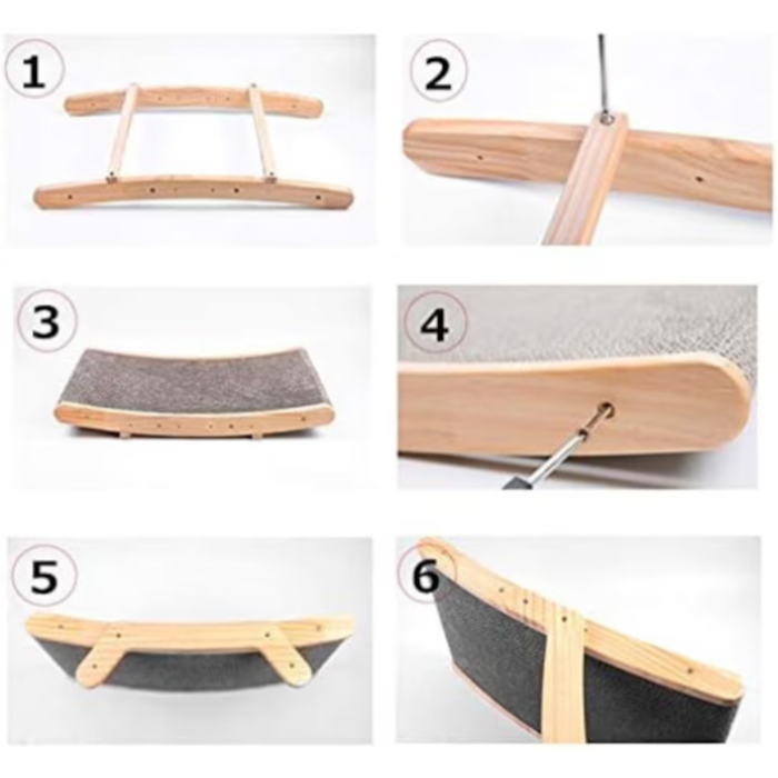 Stalp de zgariat pentru pisici VarioShop®, cu picioare reglabile, stabil, din carton ecologic, design modern, usor de asamblat, ideal pentru joaca si relaxare, 43 x 25 cm, Gri [12]