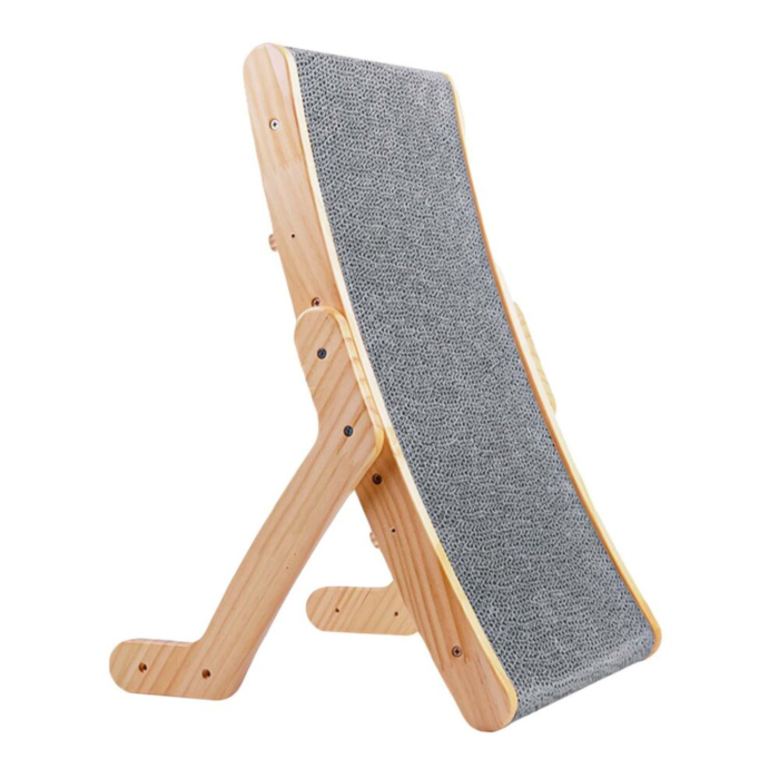 Stalp de zgariat pentru pisici VarioShop®, cu picioare reglabile, stabil, din carton ecologic, design modern, usor de asamblat, ideal pentru joaca si relaxare, 43 x 25 cm, Gri [16]