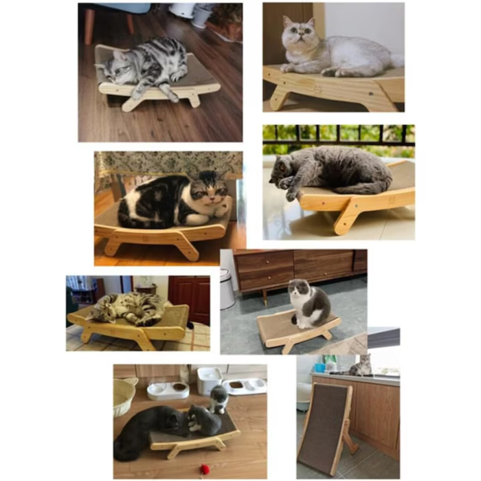 Stalp de zgariat pentru pisici VarioShop®, cu picioare reglabile, stabil, din carton ecologic, design modern, usor de asamblat, ideal pentru joaca si relaxare, 43 x 25 cm, Gri [5]