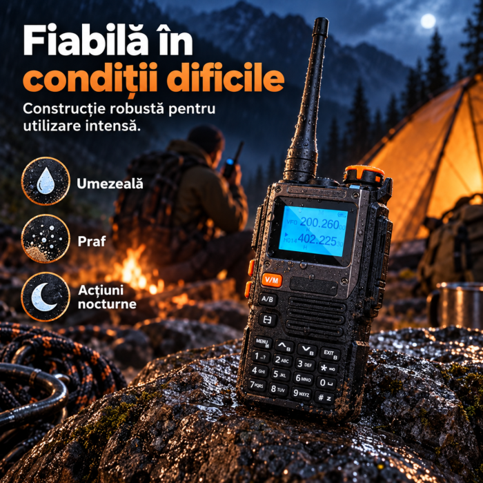 Statie radio portabila VarioShop®, walkie talkie, UV-K61 PRO, 5W, baterie 2600 mAh, 999 canale, DCS/CTCSS, USB-C, raza pana la 30 km, pentru teren, camping si constructii [4]