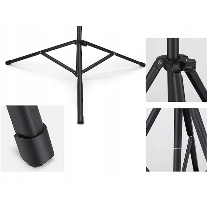 Stativ pentru partituri muzicale VarioShop®, pliabil, din metal, inaltime reglabila 65–123 cm, unghi ajustabil, fronturi anti-inchidere, husa de transport, negru [7]