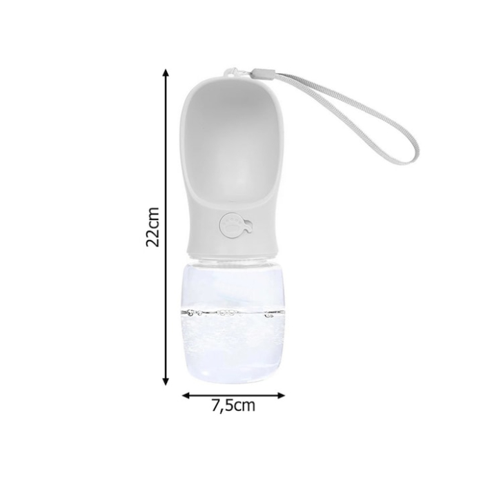 Sticla portabila cu rezervor de apa pentru animale VarioShop®, rezistent la scurgeri, functie blocare/deblocare, capacitate 380 ml, 22 x 7.5 cm, Alb [5]