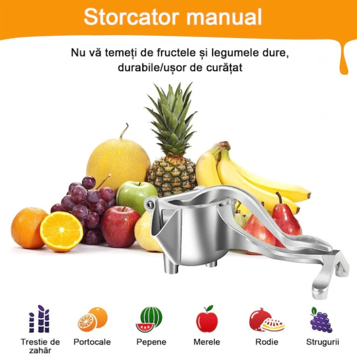 Storcator Manual de Fructe si Citrice VarioShop®, Presa Solida din Aluminiu, Stoarcere Eficienta, Curatare Usoara, 20x12x10 cm [6]