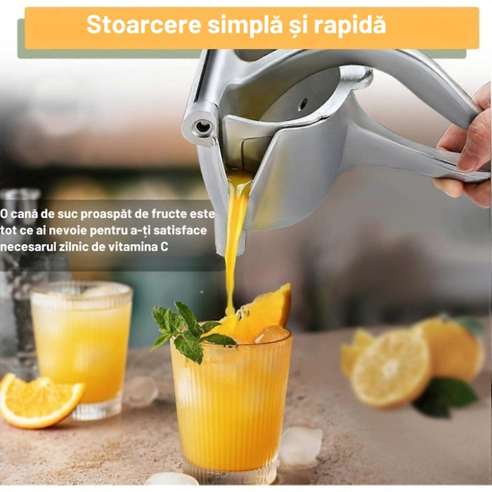 Storcator Manual de Fructe si Citrice VarioShop®, Presa Solida din Aluminiu, Stoarcere Eficienta, Curatare Usoara, 20x12x10 cm [4]
