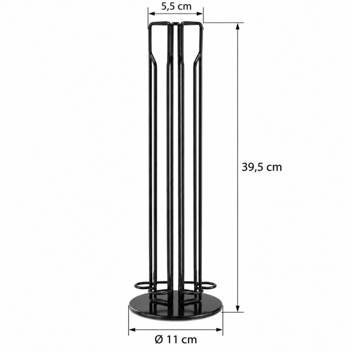 Suport capsule cafea VarioShop® , pentru organizare, compatibil Nespresso, rotativ 360°, capacitate 40 capsule, baza stabila, inaltime 39,5 cm, negru [4]