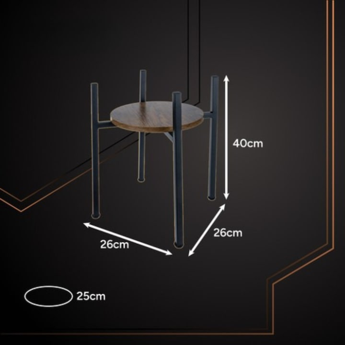 Suport de flori vertical VarioShop®, stil loft, din metal si rafturi MDF, modern si rezistent, cu picioare de protectie si nivelare – ideal pentru sufragerie, balcon, dormitor sau birou [5]