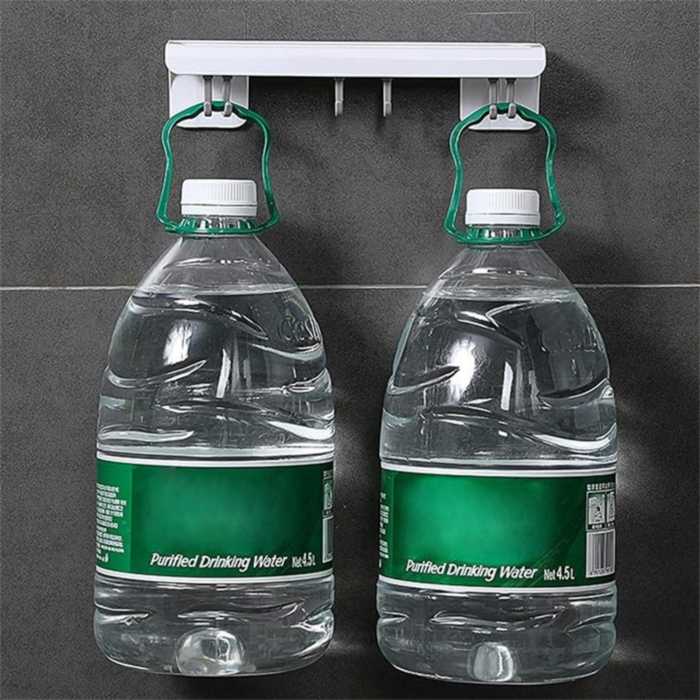 Suport de perete autoadeziv pentru cutite VarioShop®, ustensile de bucatarie, 6 carlige, montare fara gaurire, instalare usoara, 25.7 x 6 x 5.5 cm, Alb [4]