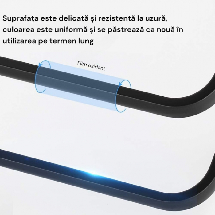 Suport de Prosoape VarioShop®, Montare pe Perete, 3 Nivele, Accesorii Instalare, Rezistent la Apa si Rugina, Aluminiu, 49 x 24 cm, Negru [8]