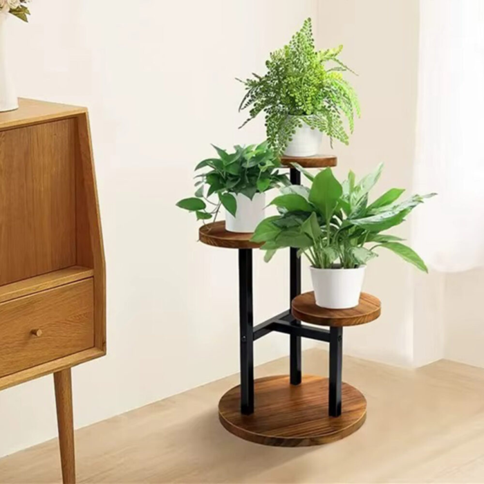 Suport flori metalic VarioShop® 54 cm, suport plante stil loft, suport ghiveci decorativ interior, rezistent si stabil pentru living, birou sau balcon [1]