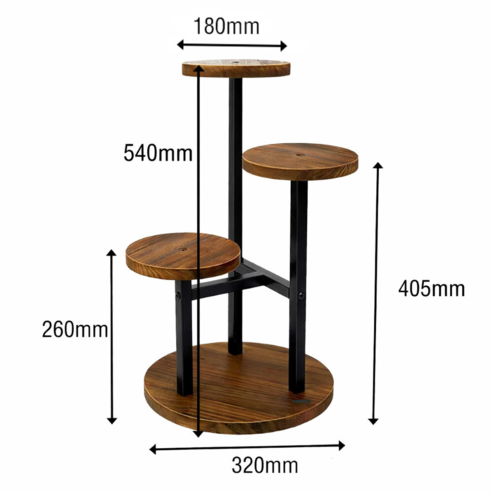 Suport flori metalic VarioShop® 54 cm, suport plante stil loft, suport ghiveci decorativ interior, rezistent si stabil pentru living, birou sau balcon [2]