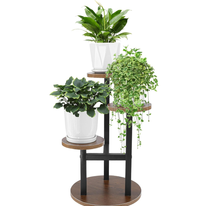 Suport flori metalic VarioShop® 54 cm, suport plante stil loft, suport ghiveci decorativ interior, rezistent si stabil pentru living, birou sau balcon [4]
