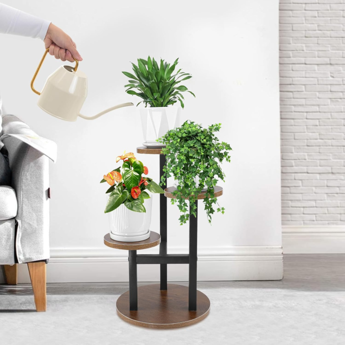 Suport flori metalic VarioShop® 54 cm, suport plante stil loft, suport ghiveci decorativ interior, rezistent si stabil pentru living, birou sau balcon [5]