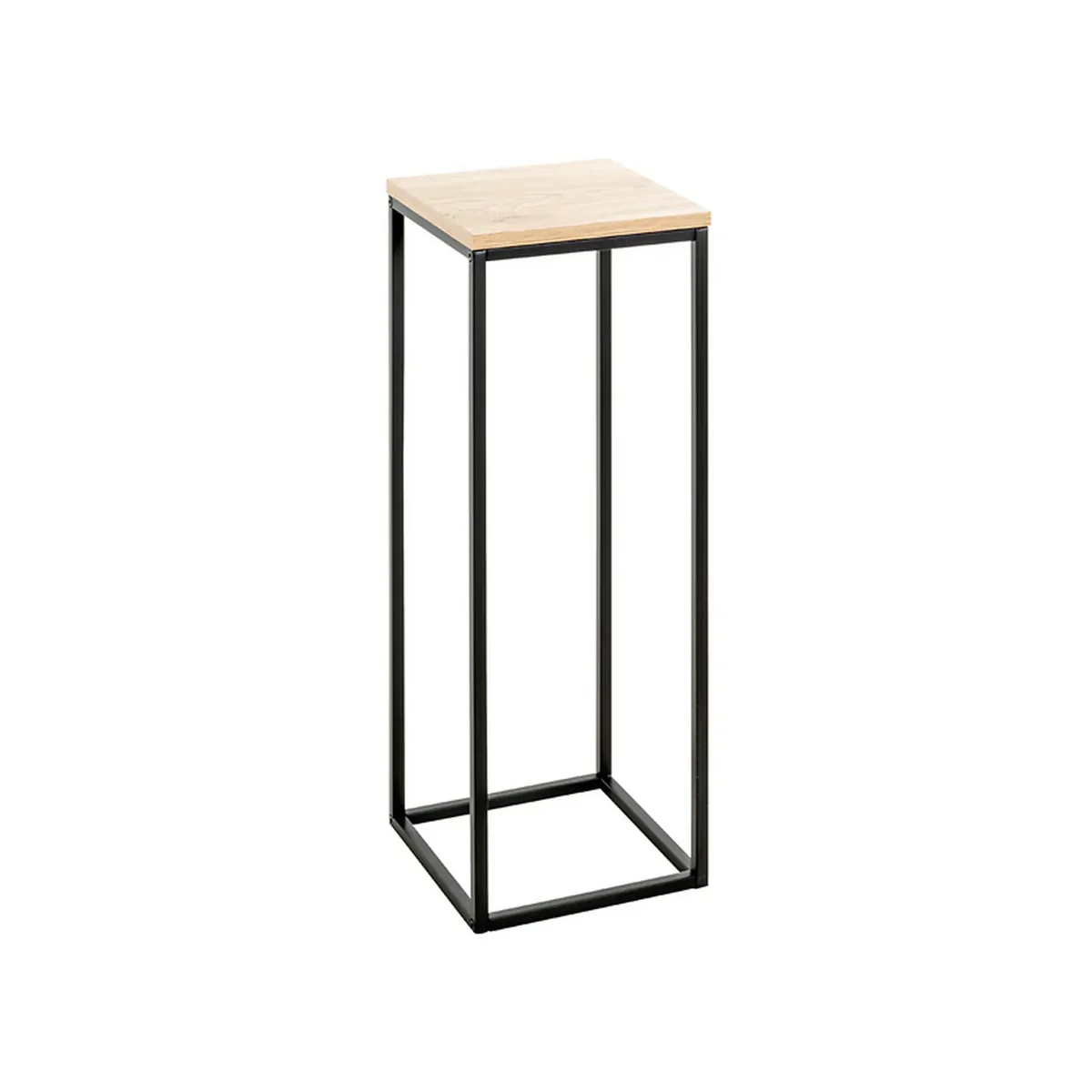 Suport flori  VarioShop® , stejar/negru, metal, 23 x 23 x 63 cm – suport plante decorativ stil modern pentru interior [3]