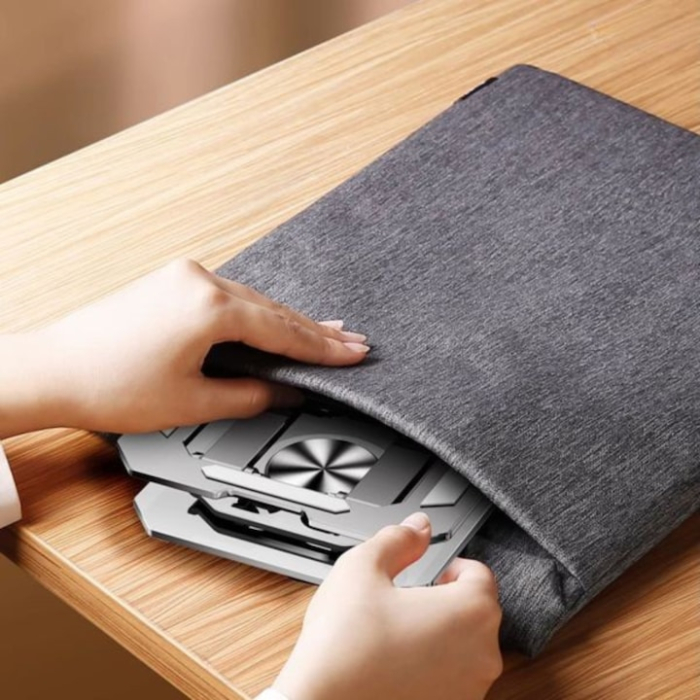 Suport laptop reglabil din metal VarioShop®, cu rotire 360°, inaltime si unghi ajustabile, design ergonomic, stabil si durabil, ideal pentru birou si acasa, Argintiu [7]