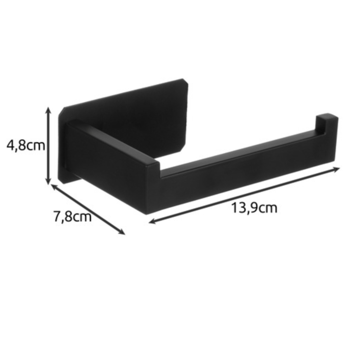 Suport metalic pentru hartie igienica VarioShop®, stil loft, cu montare pe perete fara gaurire, Negru mat [12]
