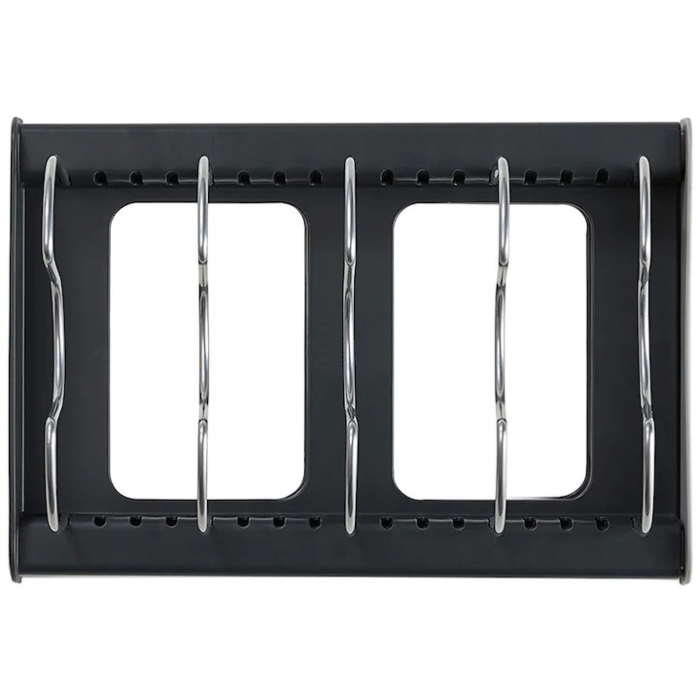 Suport Organizator Extensibil Pentru Vase VarioShop®, Capace, Oale, Tigai, Economisire Spatiu, Estetic, 7 Separatoare, 56 x 21 x 16 cm, Gri [11]