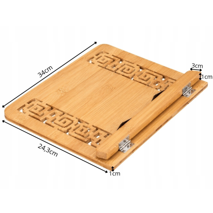 Suport pentru carti VarioShop®, reglabil si pliabil, pentru lectura, tablete si laptopuri, cu cleme metalice, 34 x 24.3 cm, maro [4]